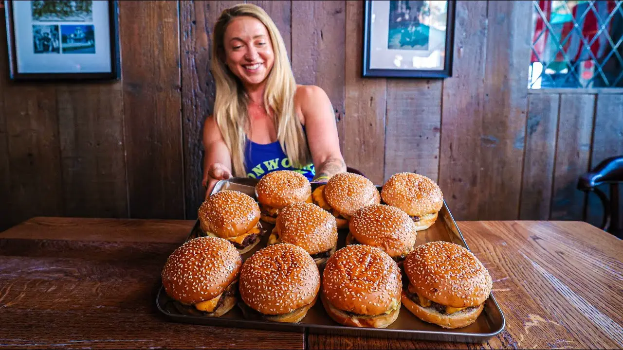£1,000 If I Can Eat 10 Cheeseburgers In 10 Minutes | The Red Dog Burger Challenge