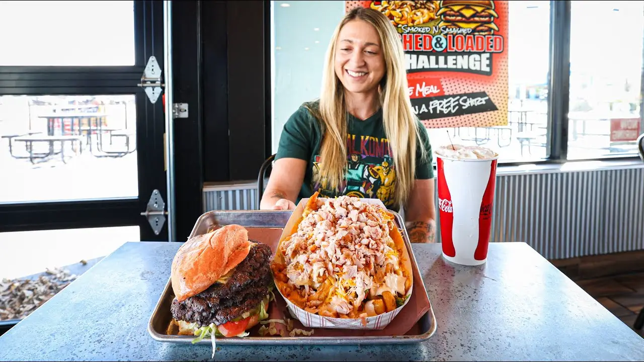 No Woman Had Ever Beaten The Quadruple "Smashed & Loaded" Burger Challenge!